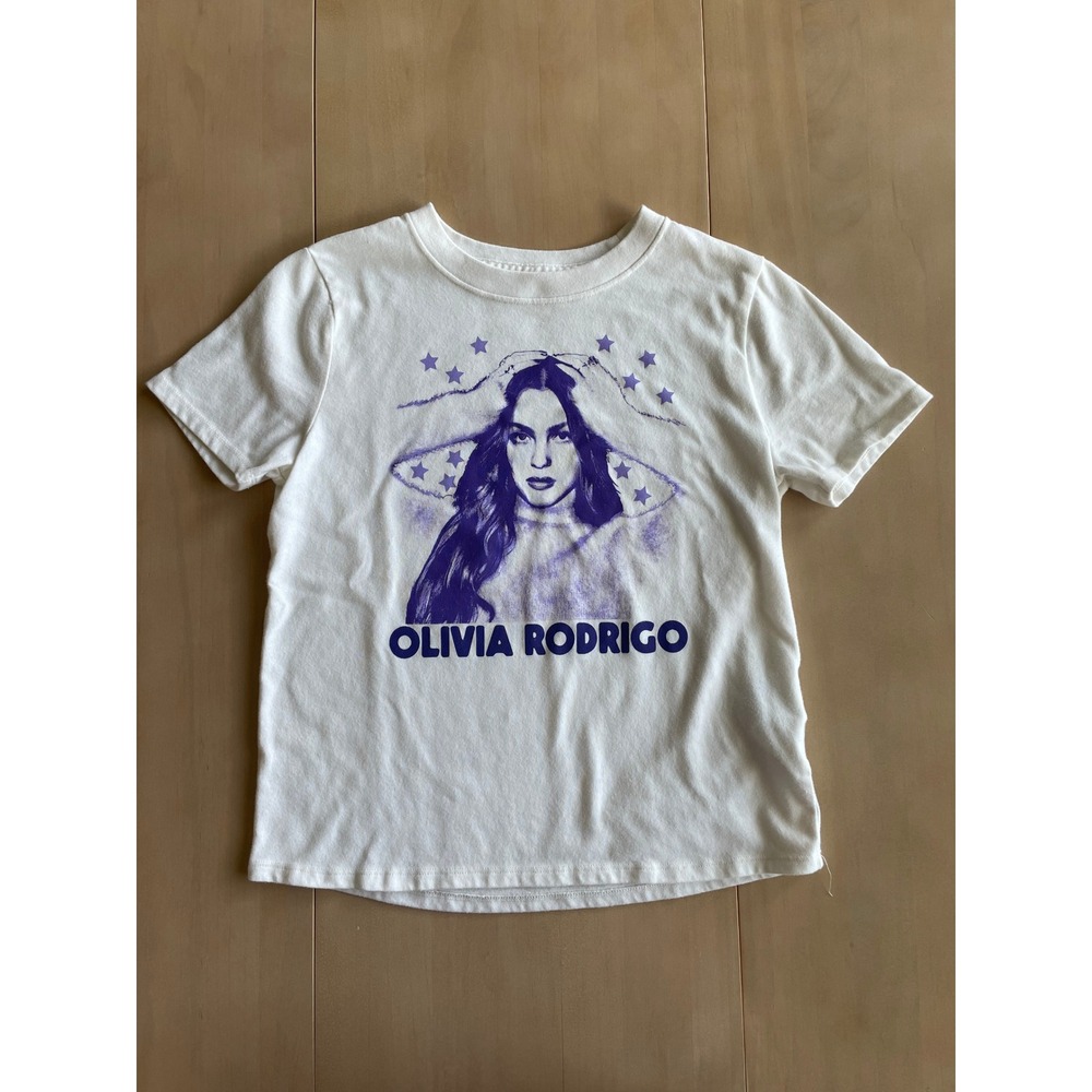 Abercrombie Kids Olivia Rodrigo Graphic White Purple T-Shirt‎ - Size 7/8
